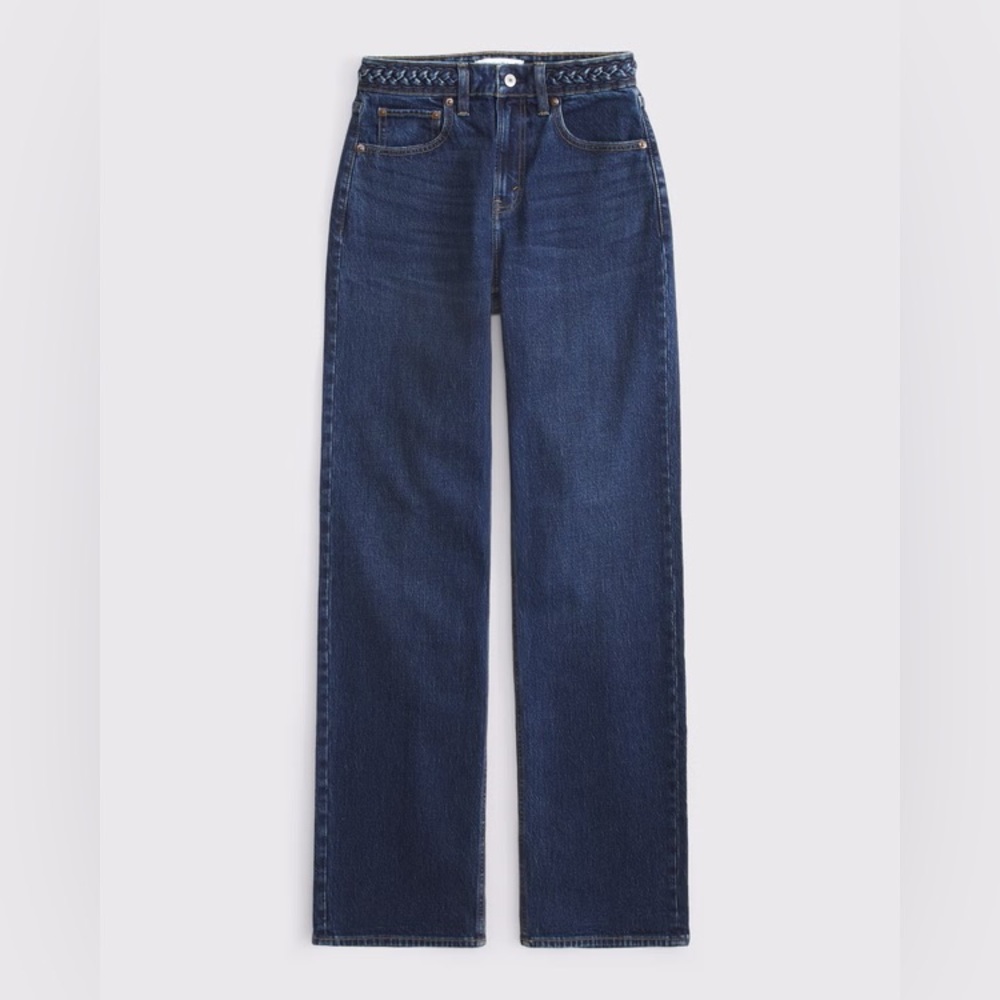 Abercrombie & Fitch Woman’s Love High Rise 90s Relaxed Braided Waistband Jean